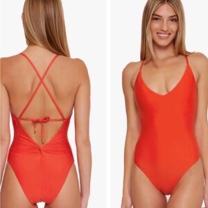 Trina Turk Vibrant Red orange One-Piece Swimsuit